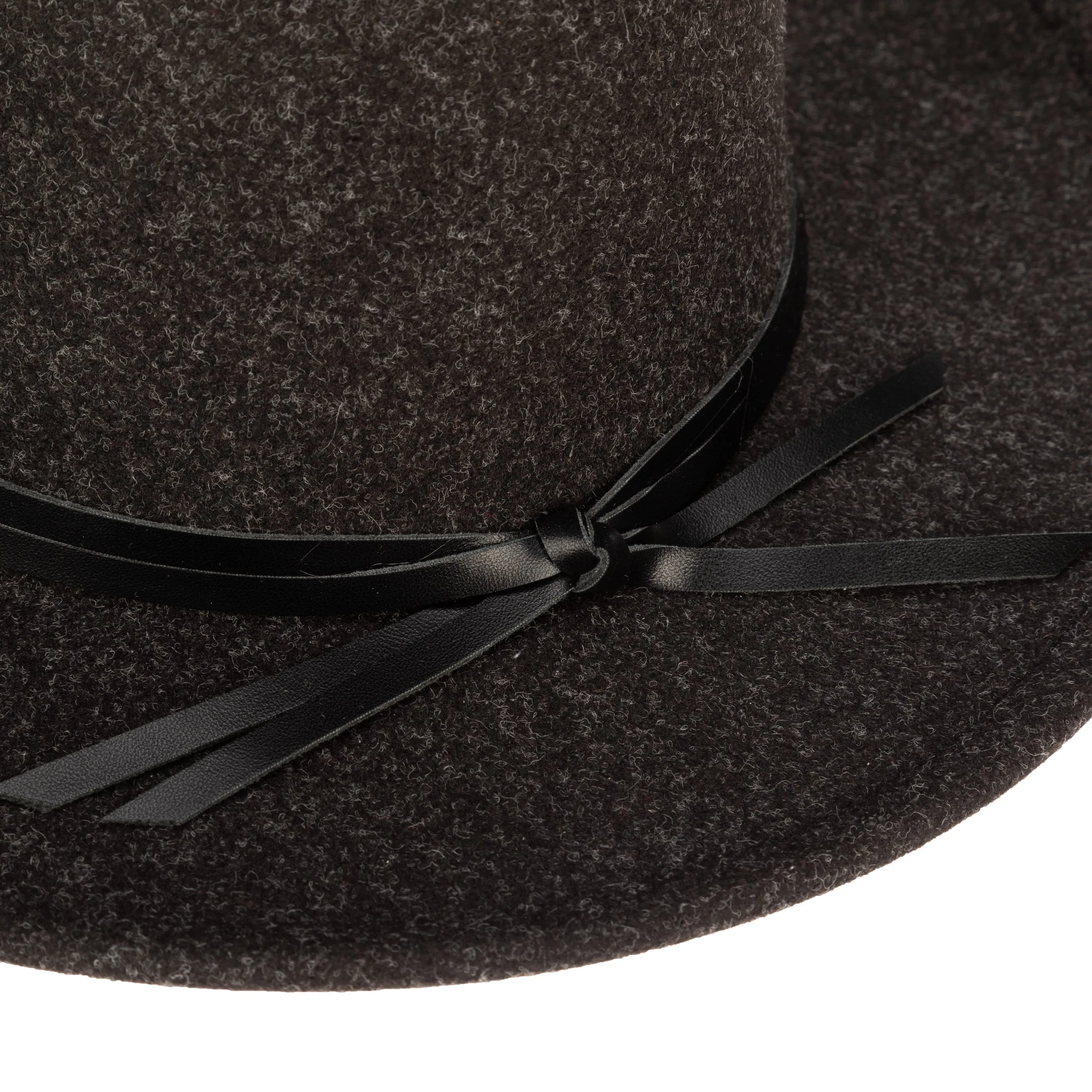 Women's Faux Felt Fedora with Leather Band