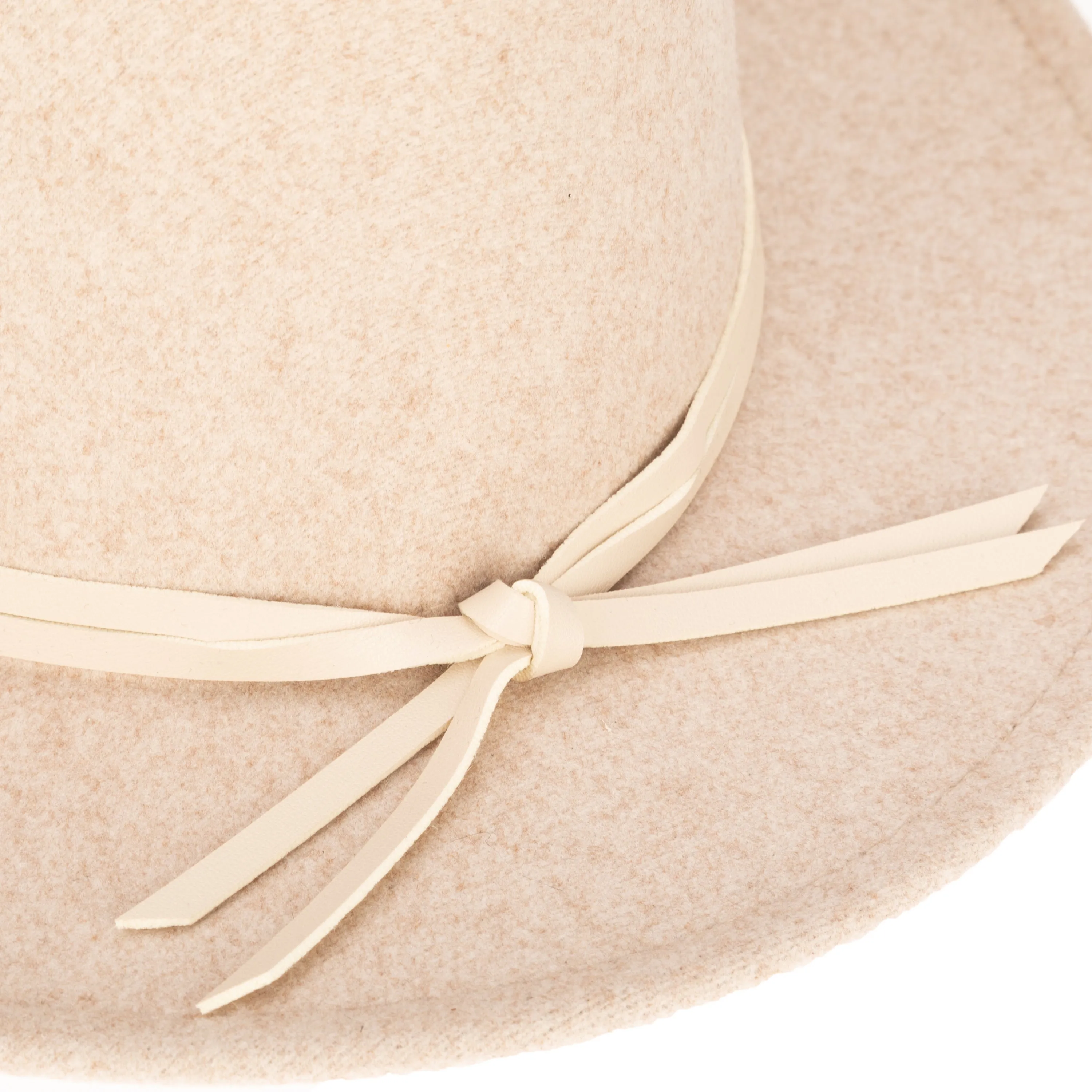 Women's Faux Felt Fedora with Leather Band