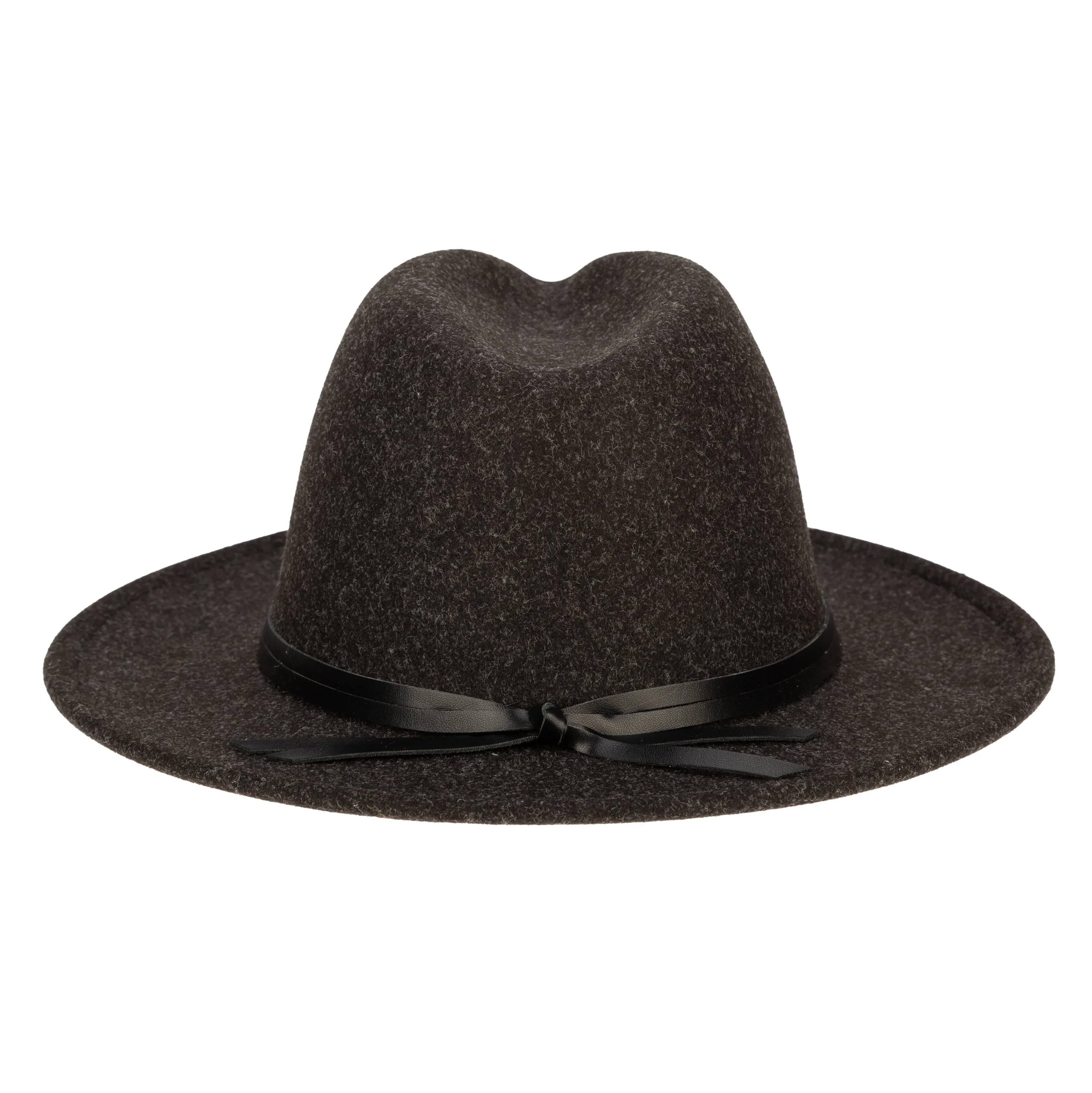 Women's Faux Felt Fedora with Leather Band