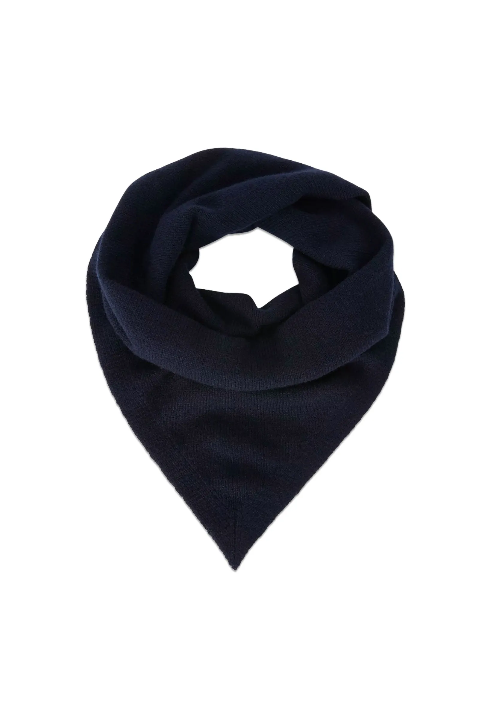 Wool Blend Knit Bandana Scarf, Navy