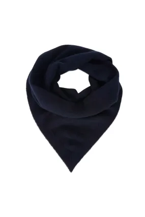 Wool Blend Knit Bandana Scarf, Navy