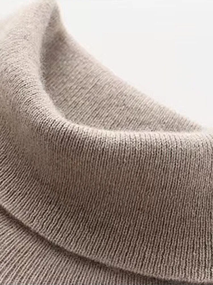 wool turtleneck bottoming sweater