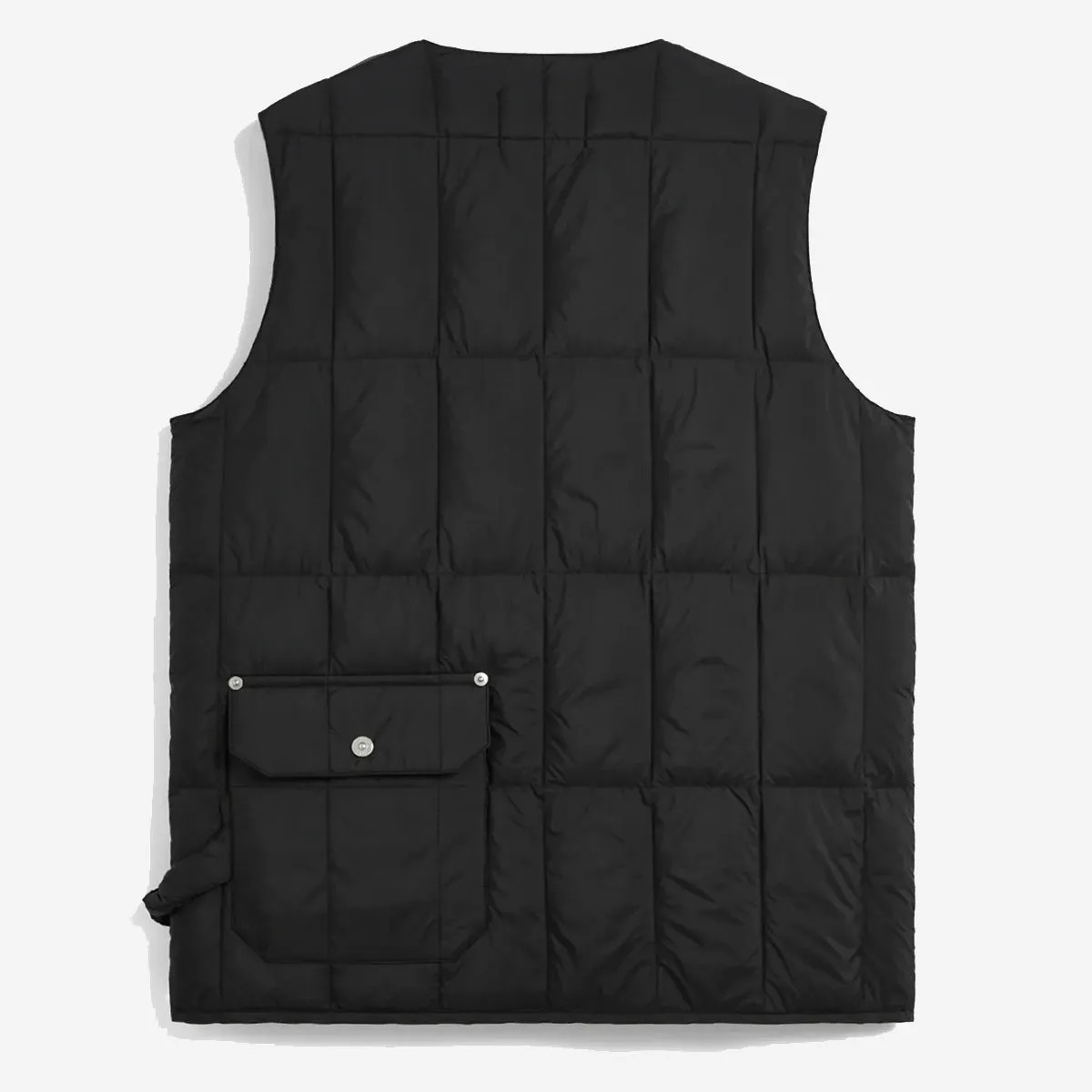 Work V-Neck Button Down Vest - Black