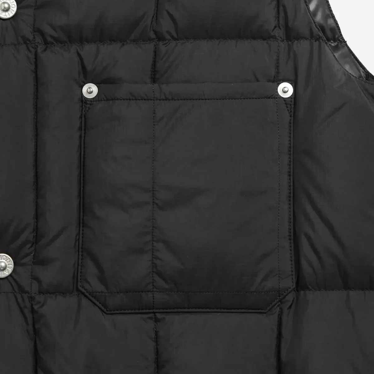 Work V-Neck Button Down Vest - Black