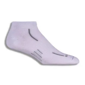 WrightSock Men's Stride Lo Single Pack, White/Grey Stripe (Small)